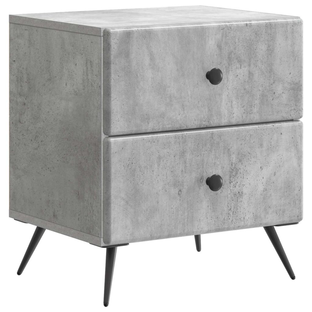 Yöpöytäkaappi Betoninharmaa 43 x 34,5 x 47,5 cm Tekninen puu