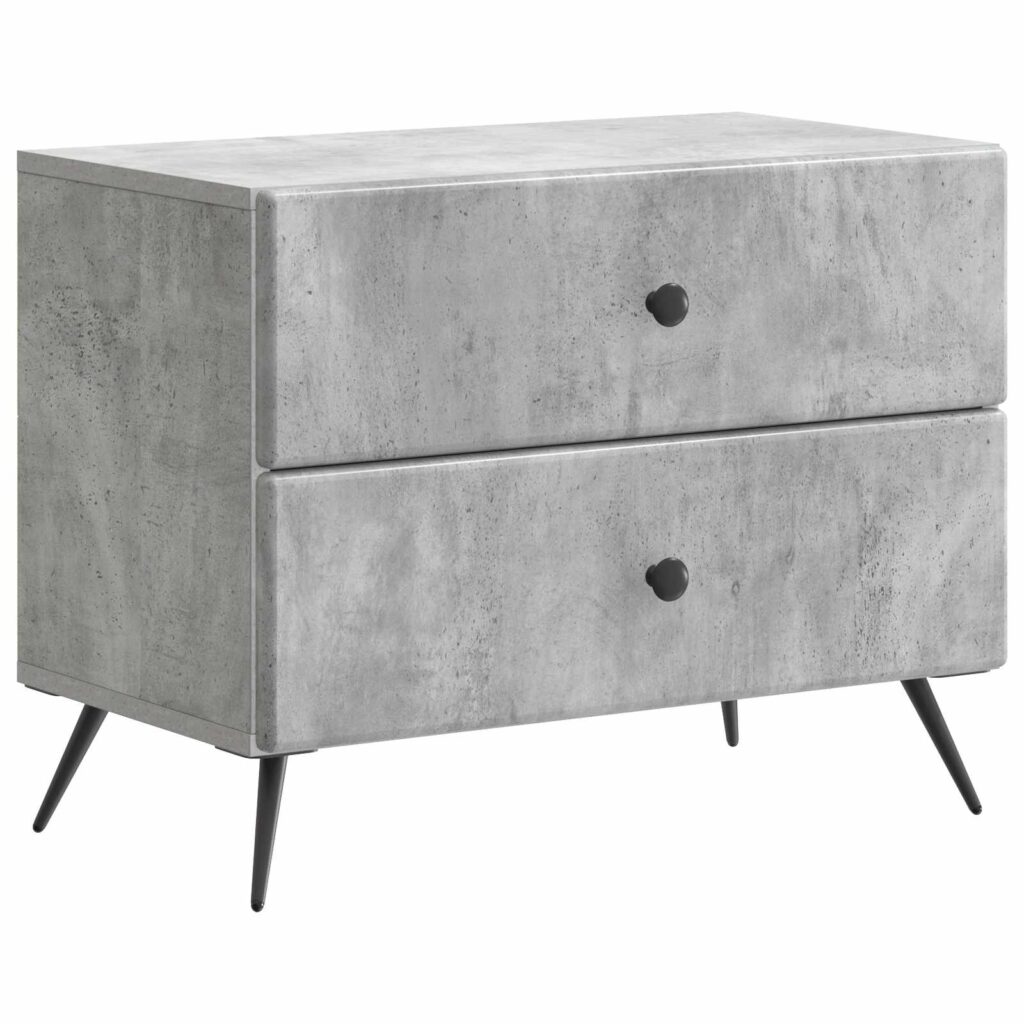 Yöpöytäkaappi Betoninharmaa 62 x 34,5 x 47,5 cm Tekninen puu