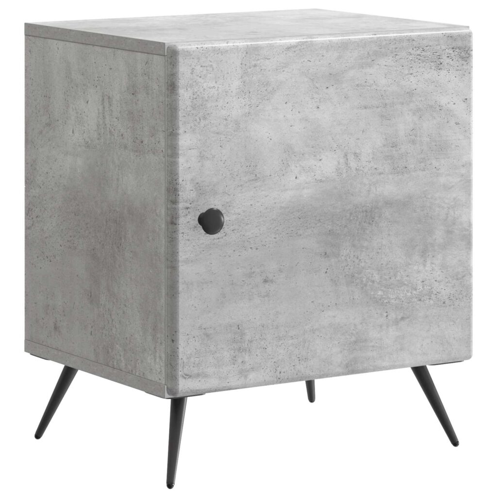 Yöpöytäkaappi Betoninharmaa 43 x 34,5 x 50 cm Tekninen puu