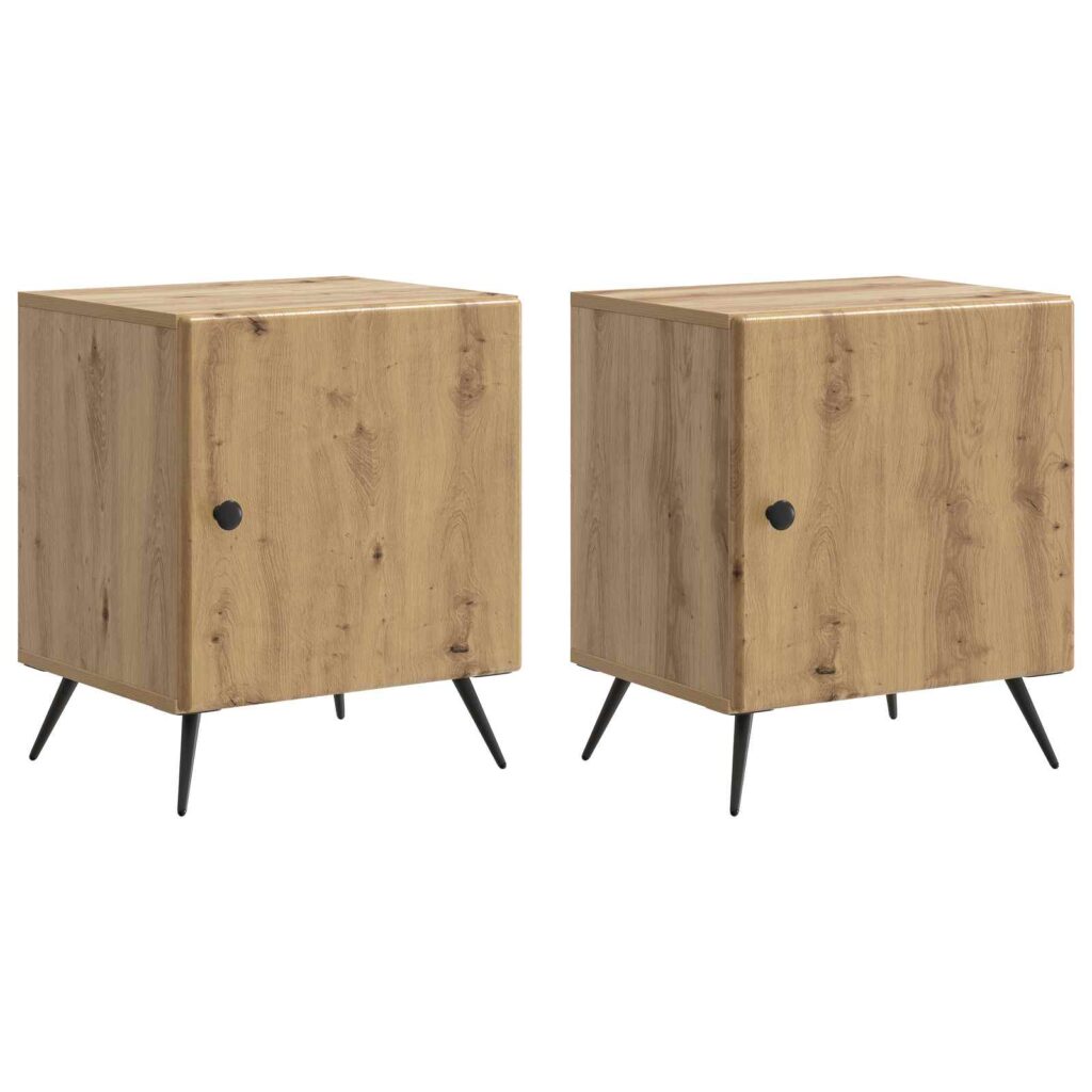 Yöpöytäkaappi 2 pcs Artisaanitammi 43 x 34,5 x 50 cm