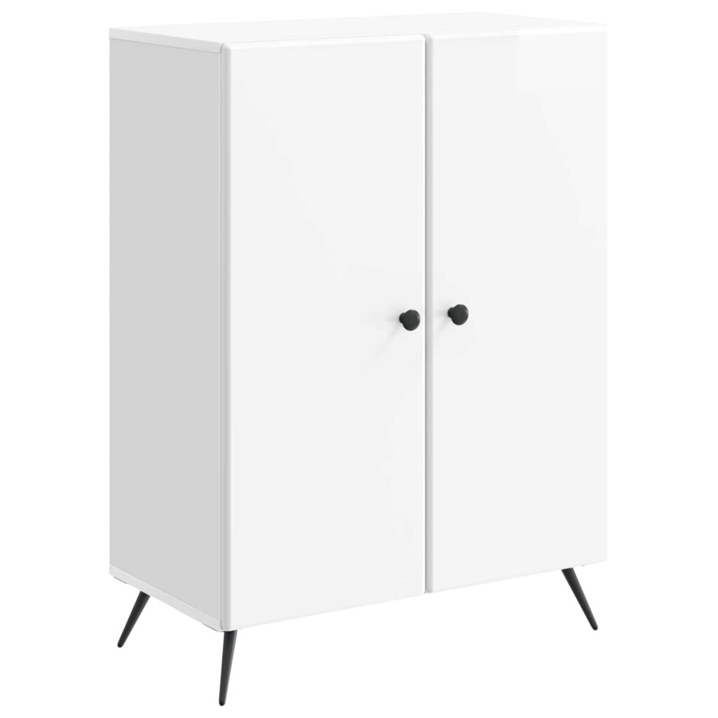 Sivupöytä Korkeakiiltoinen valkoinen 66 x 34,5 x 90 cm