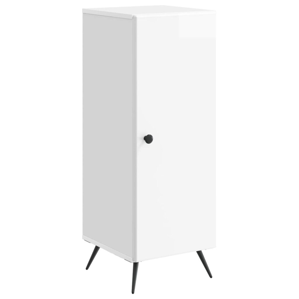 Sivupöytä Korkeakiiltoinen valkoinen 33 x 34,5 x 90 cm