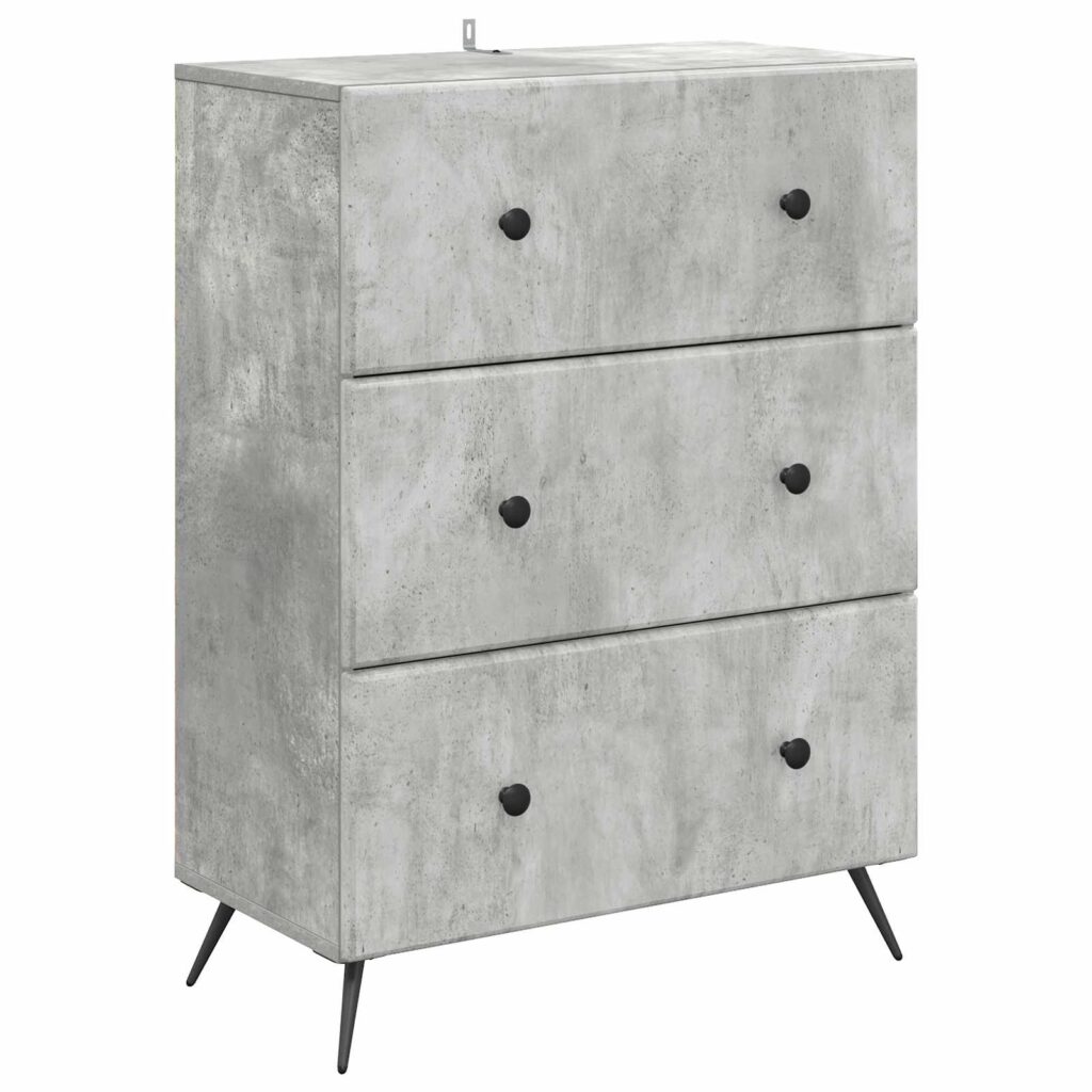 Laatikkokaappi Betoninharmaa 66 x 34,5 x 90 cm Tekninen puu