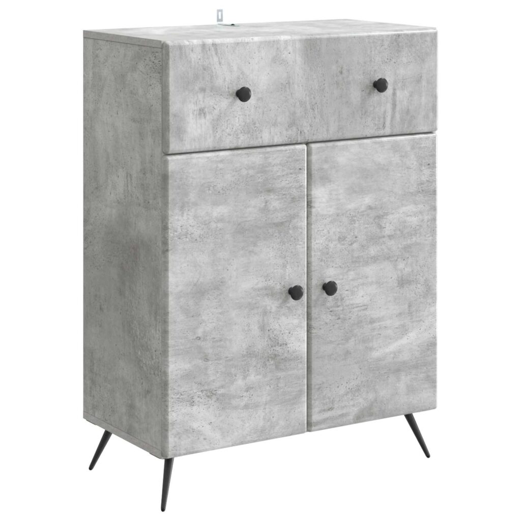 Sivupöytä Betoninharmaa 66 x 34,5 x 90 cm Tekninen puu