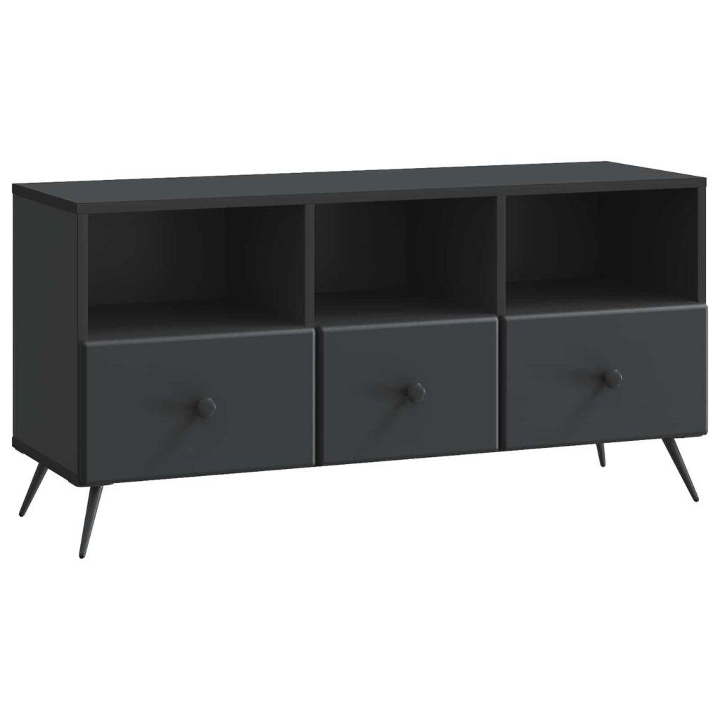 TV-kaappi laatikon kanssa Musta 102 x 34,5 x 50 cm Tekninen puu