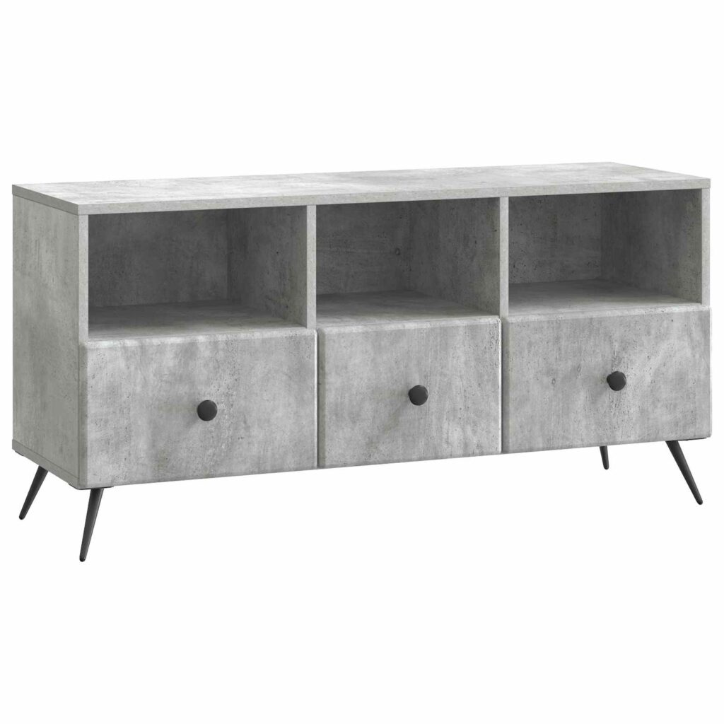 TV-kaappi Betoninharmaa 102 x 34,5 x 50 cm Tekninen puu