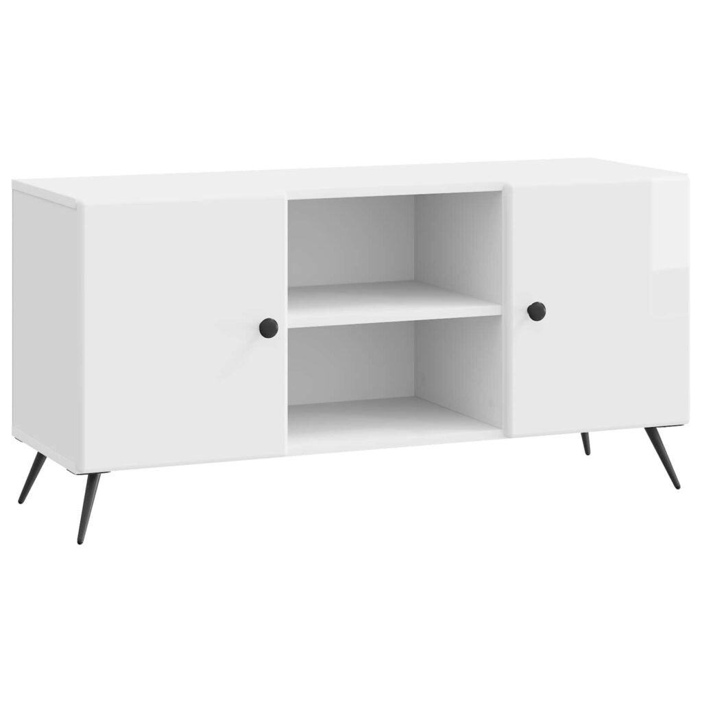TV-kaappi Korkeakiiltoinen valkoinen 102 x 34,5 x 50 cm