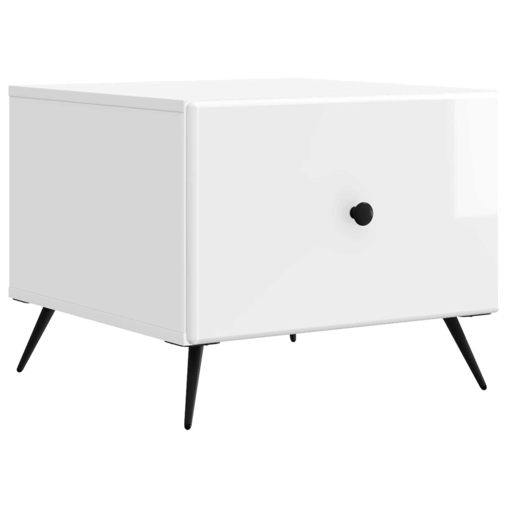 Sohvapöytä Korkeakiiltoinen valkoinen 49 x 50 x 40 cm