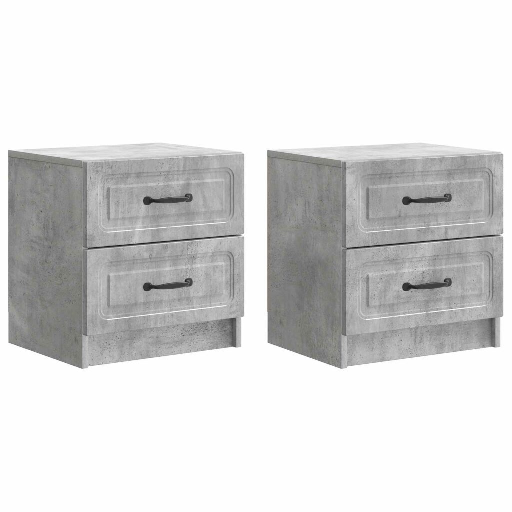 Yöpöytäkaappi 2 pcs Betoninharmaa 43 x 34,5 x 44,5 cm