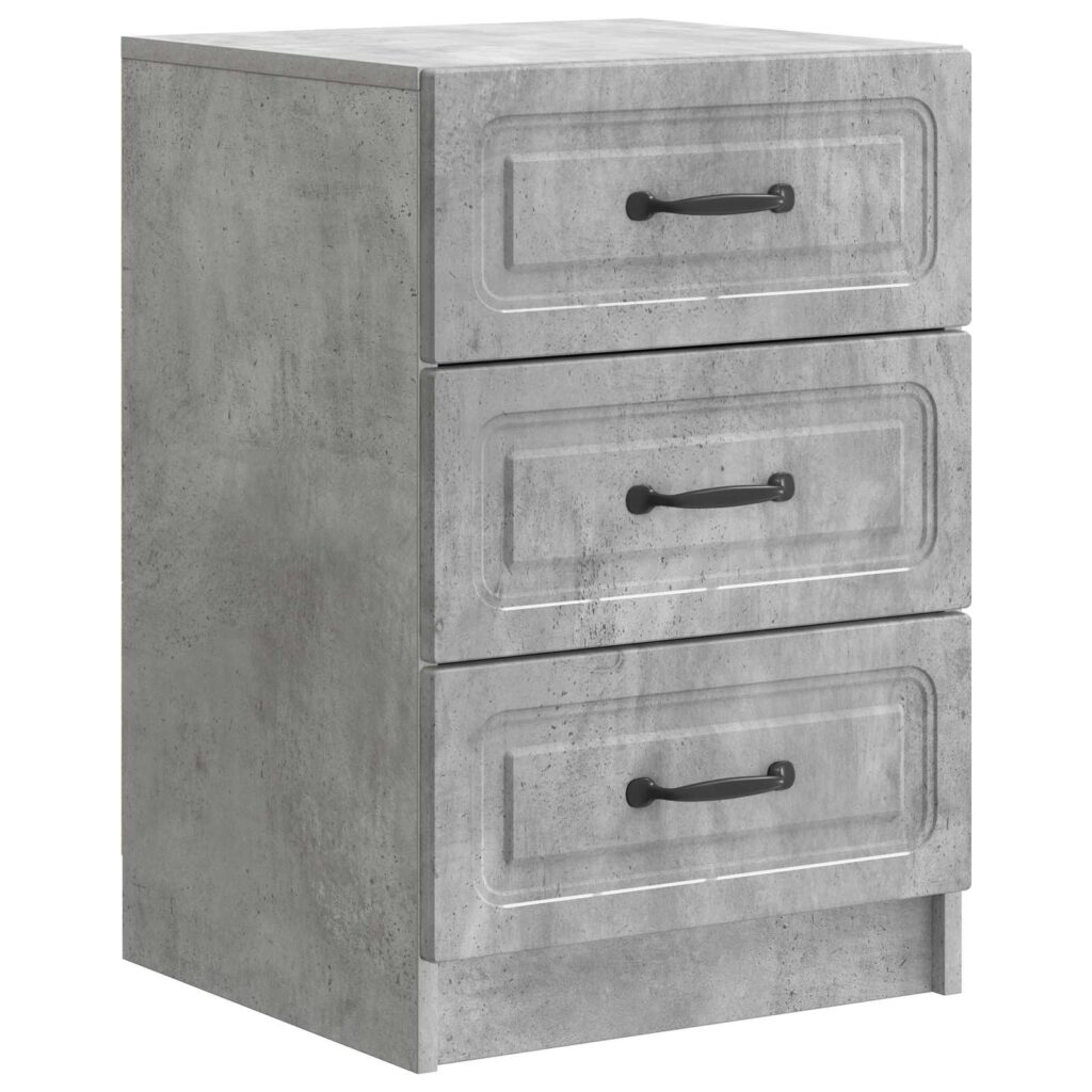 Yöpöytäkaappi Betoninharmaa 43 x 41 x 63,5 cm Tekninen puu