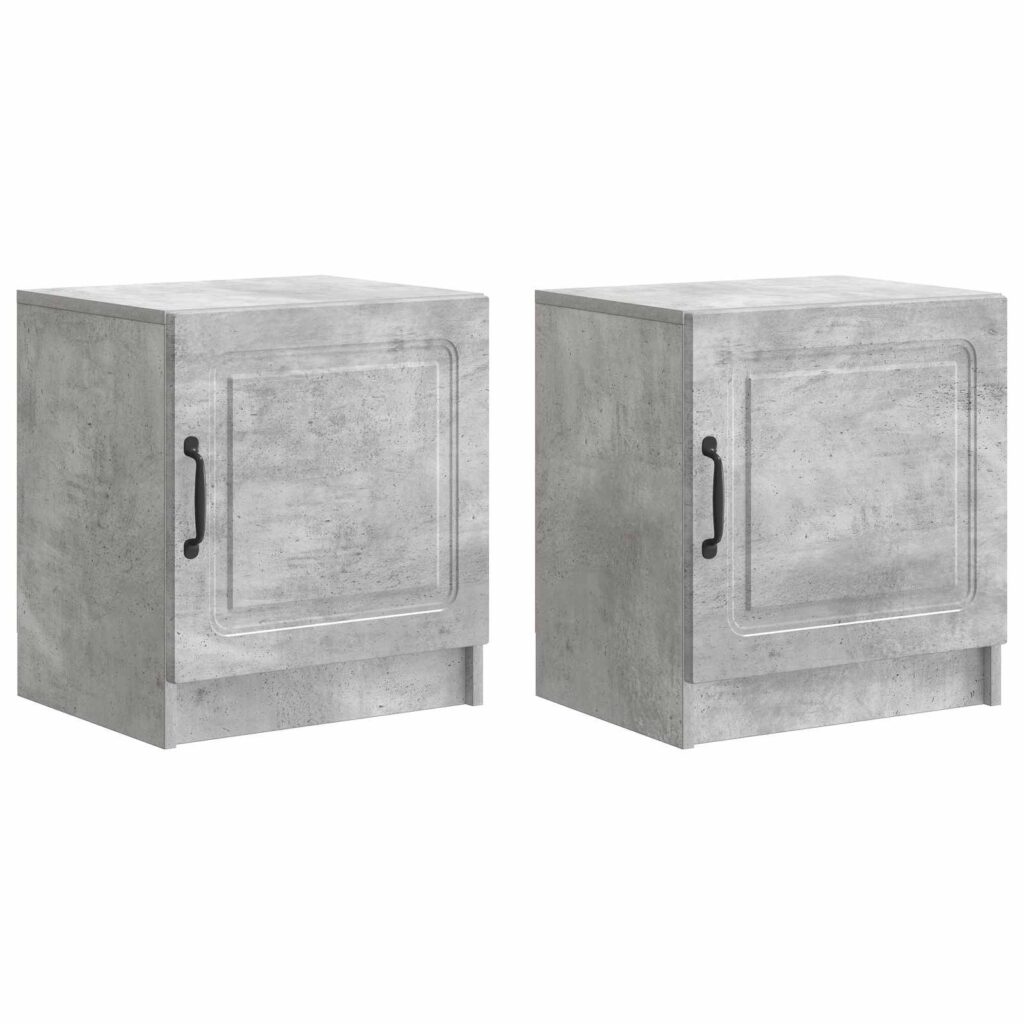 Yöpöytäkaappi 2 pcs Betoninharmaa 43 x 34,5 x 47 cm