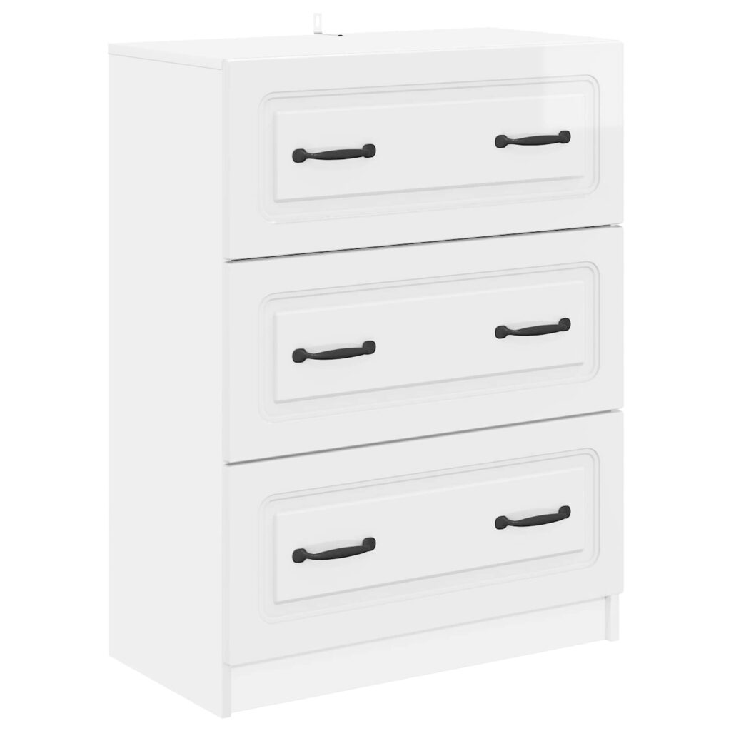 Laatikkokaappi Korkeakiiltoinen valkoinen 66 x 34,5 x 87 cm