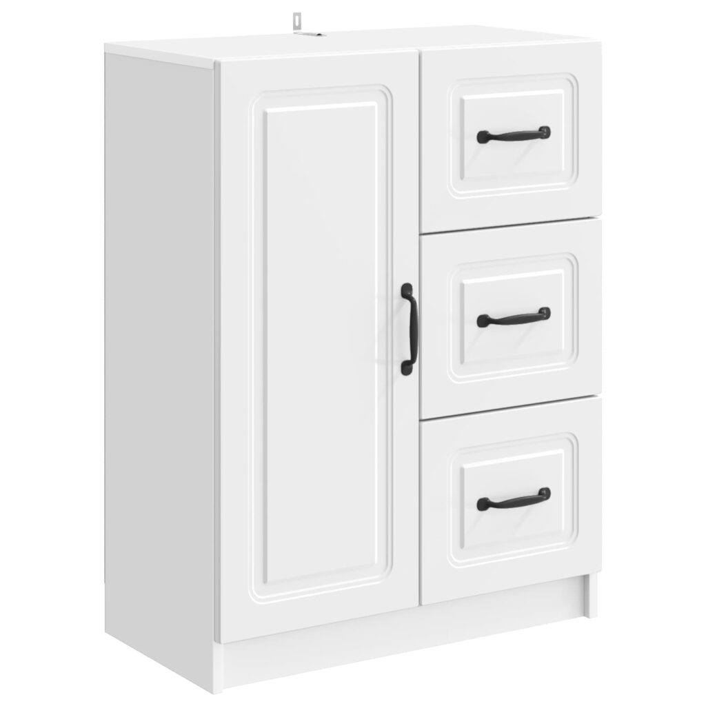 Sivupöytä Korkeakiiltoinen valkoinen 66 x 34,5 x 87 cm