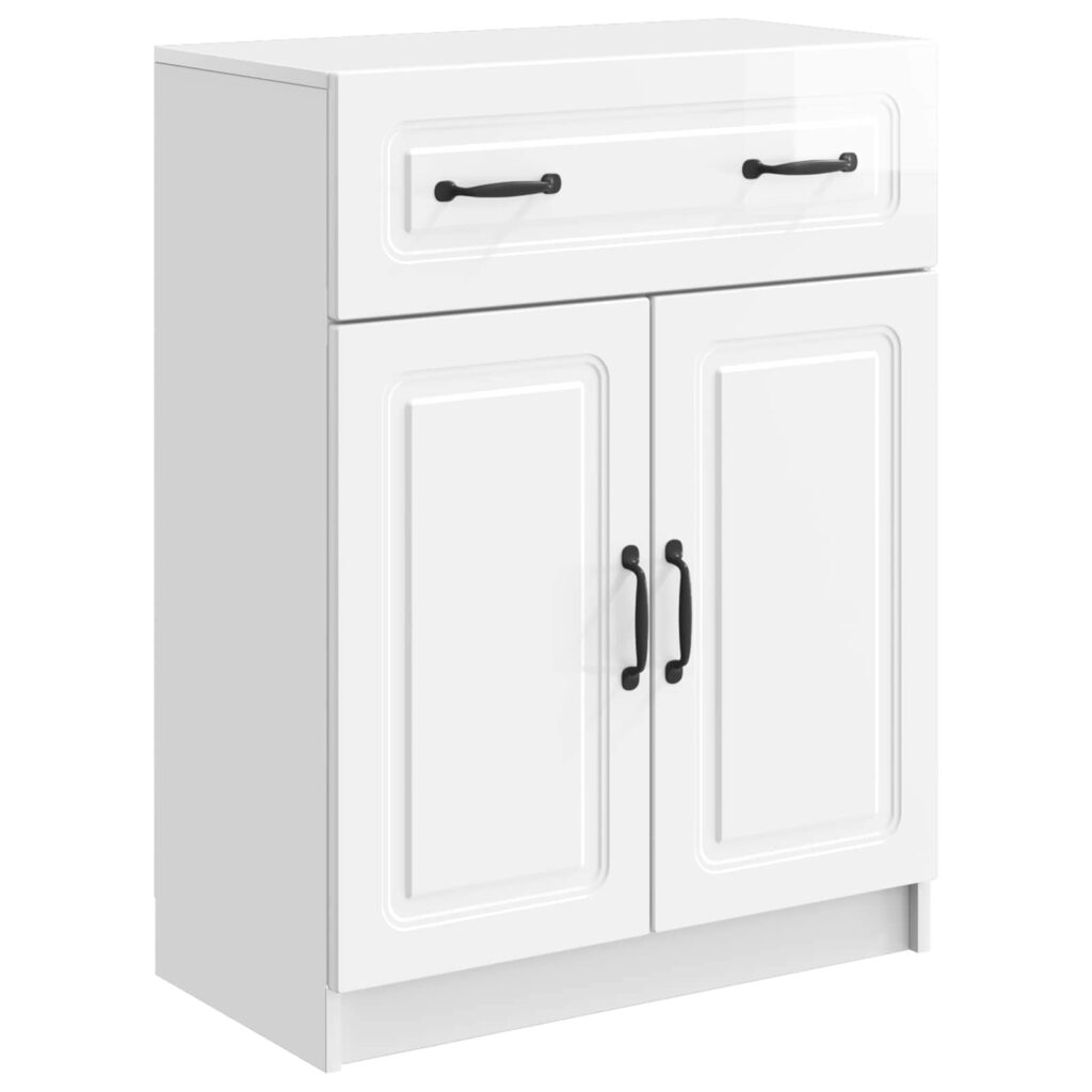 Sivupöytä Korkeakiiltoinen valkoinen 66 x 34,5 x 87 cm