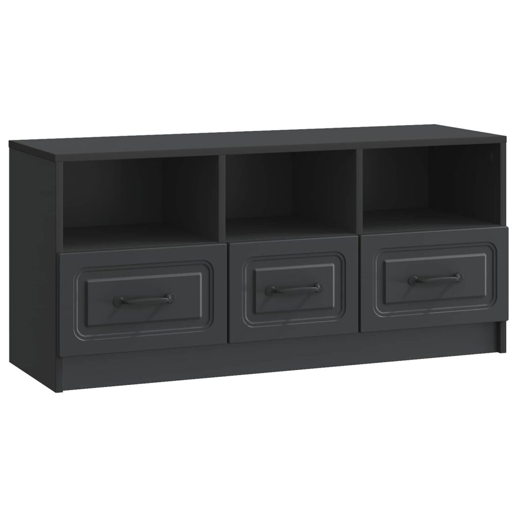 TV-kaappi laatikon kanssa Musta 102 x 34,5 x 47 cm Tekninen puu