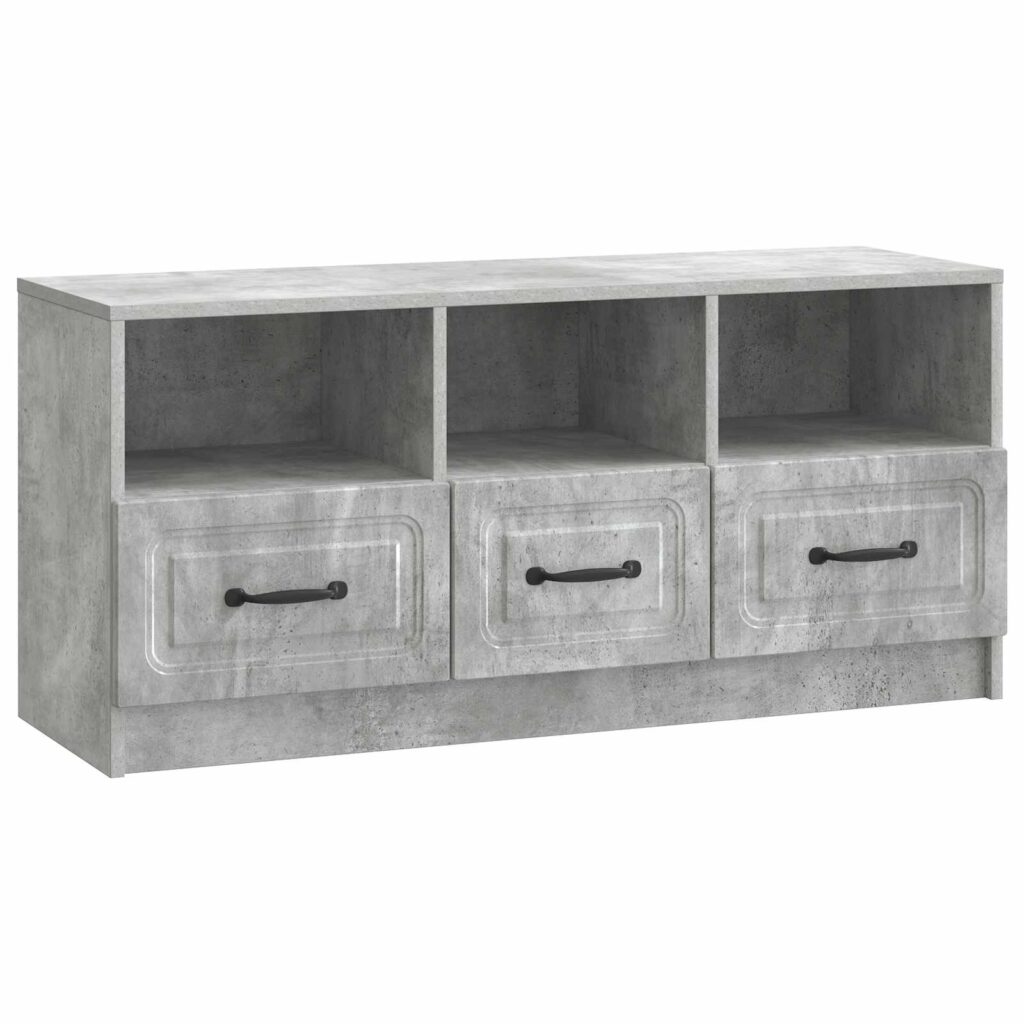 TV-kaappi Betoninharmaa 102 x 34,5 x 47 cm Tekninen puu