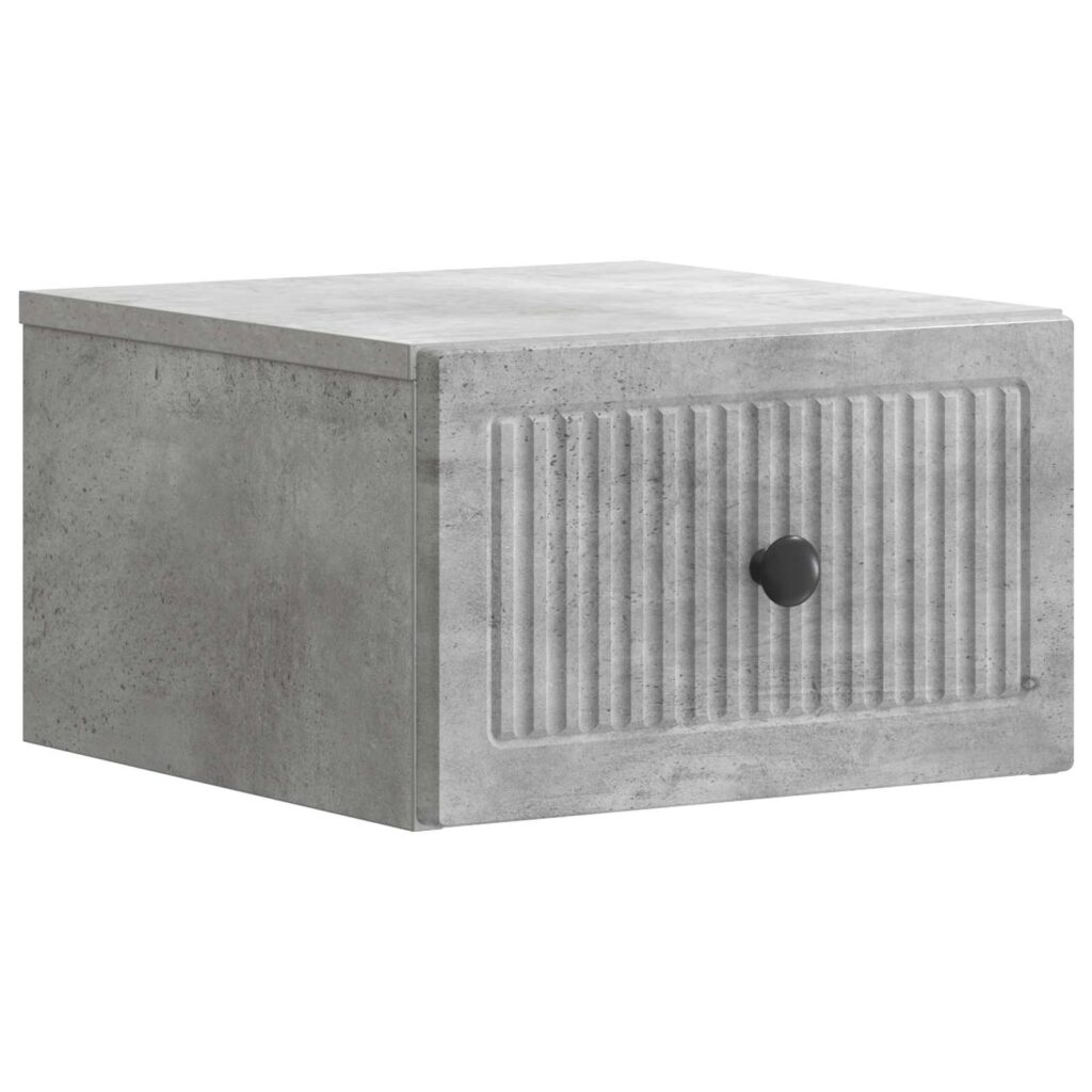 Seinälle Kiinnitettävä Yöpöytä Betoninharmaa 33 x 34,5 x 20 cm