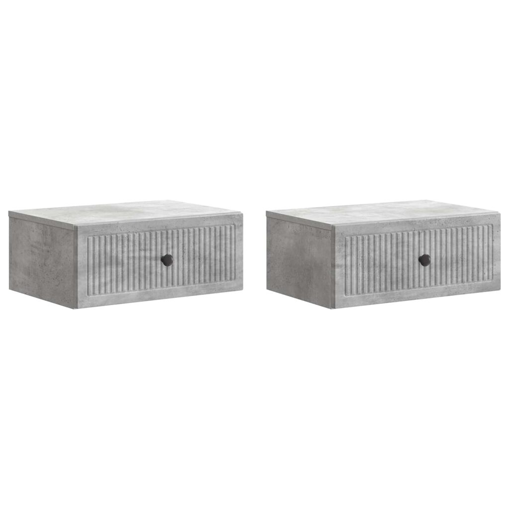 Yöpöytäkaappi 2 pcs Betoninharmaa 49 x 34,5 x 20 cm