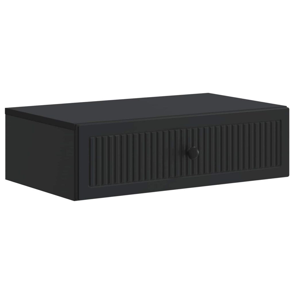 Seinälle Asennettava Sivupöytä Musta 59 x 34,5 x 17 cm