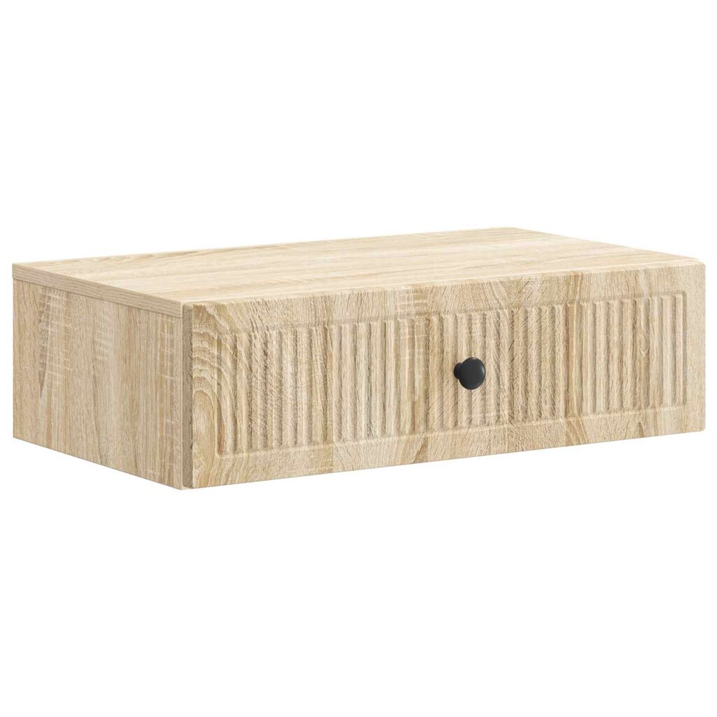 Seinälle Asennettava Sivupöytä Sonoma-tammi 59 x 34,5 x 17 cm