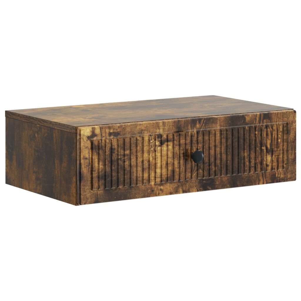 Seinälle Asennettava Sivupöytä Savutammi 59 x 34,5 x 17 cm