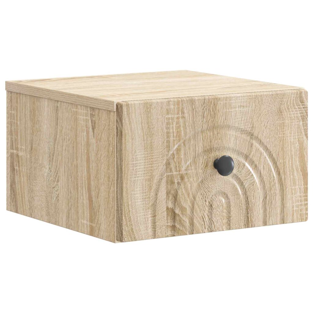 Seinälle Kiinnitettävä Yöpöytä Sonoma-tammi 33 x 34,5 x 20 cm