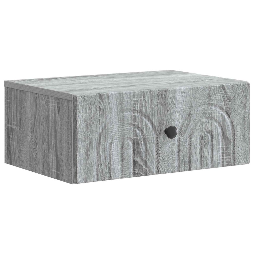 Seinälle Kiinnitettävä Yöpöytä Harmaa sonoma 49 x 34,5 x 20 cm