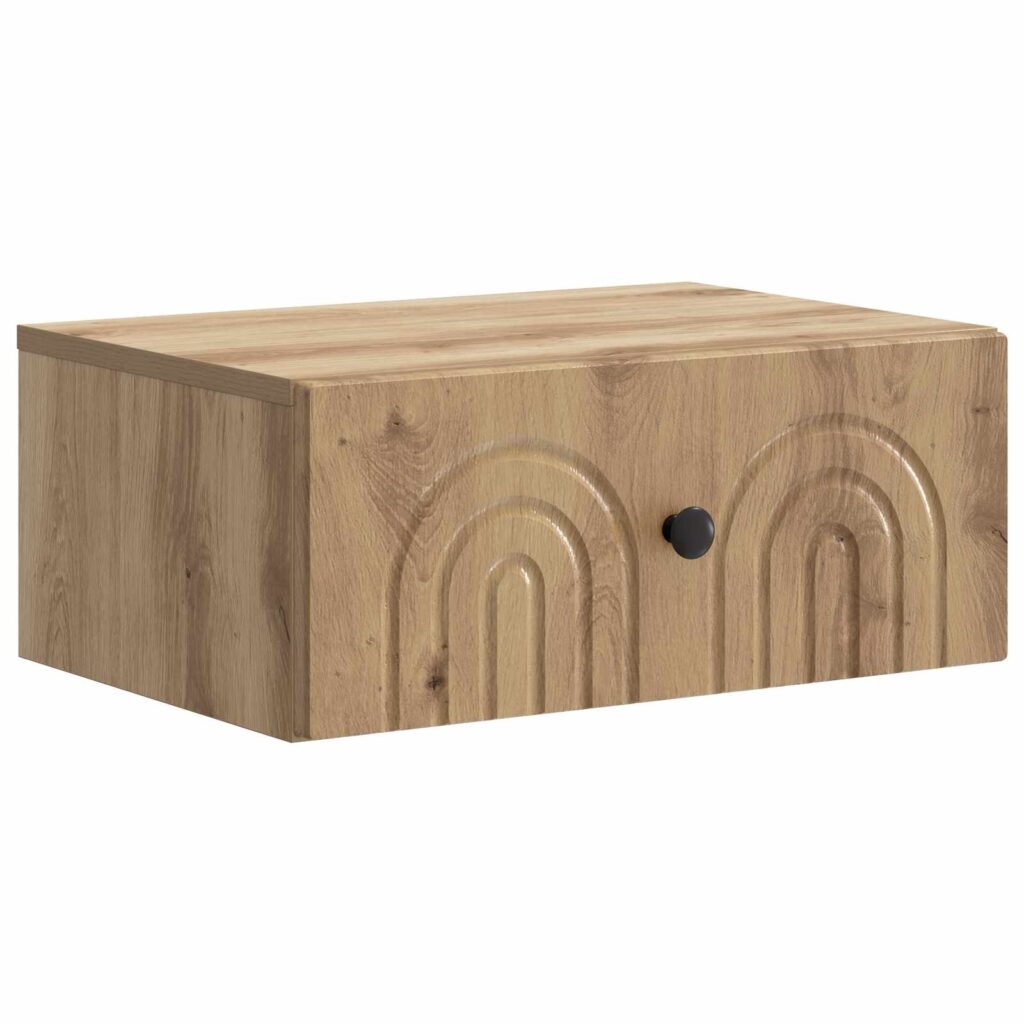 Seinälle Kiinnitettävä Yöpöytä Artisaanitammi 49 x 34,5 x 20 cm