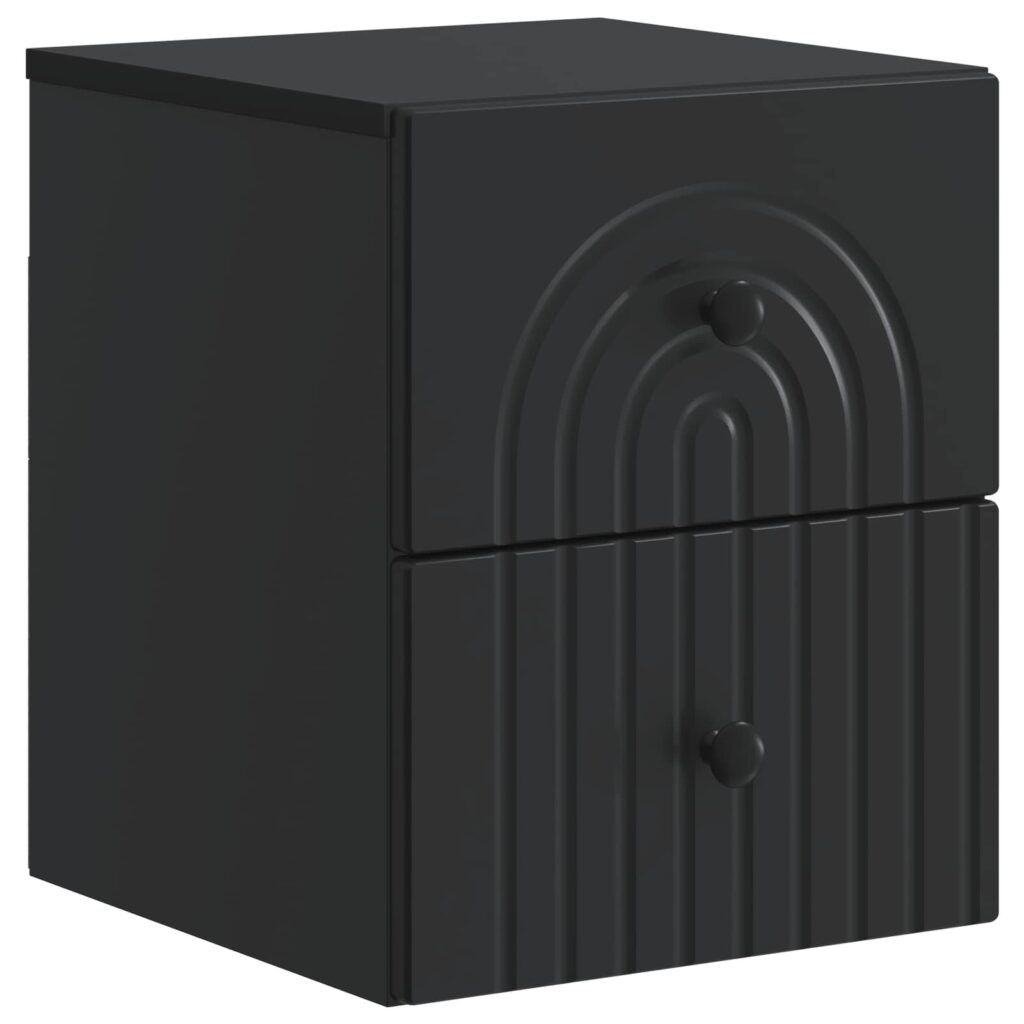 Seinälle Kiinnitettävä Yöpöytä Musta 33 x 34,5 x 40 cm