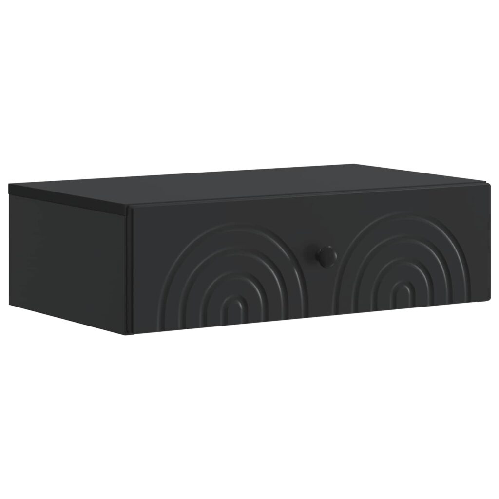 Seinälle Asennettava Sivupöytä Musta 59 x 34,5 x 17 cm