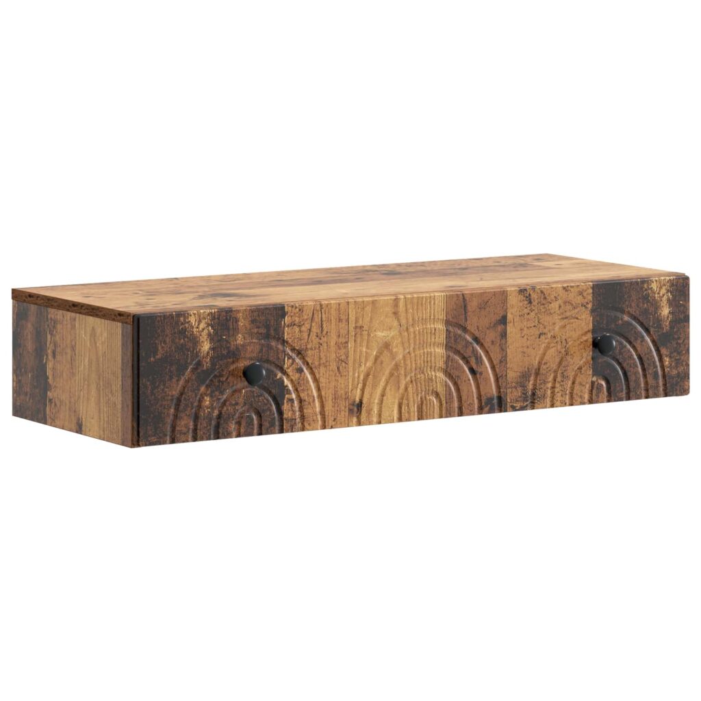 Seinälle Asennettava Sivupöytä Vanha puu 87,5 x 34,5 x 17 cm