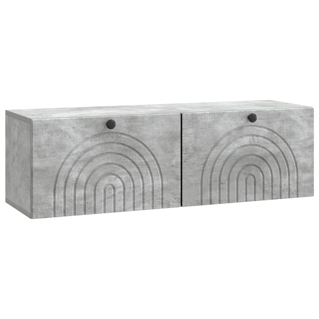 Seinälle asennettava TV-kaappi Betoninharmaa 98 x 31 x 30 cm