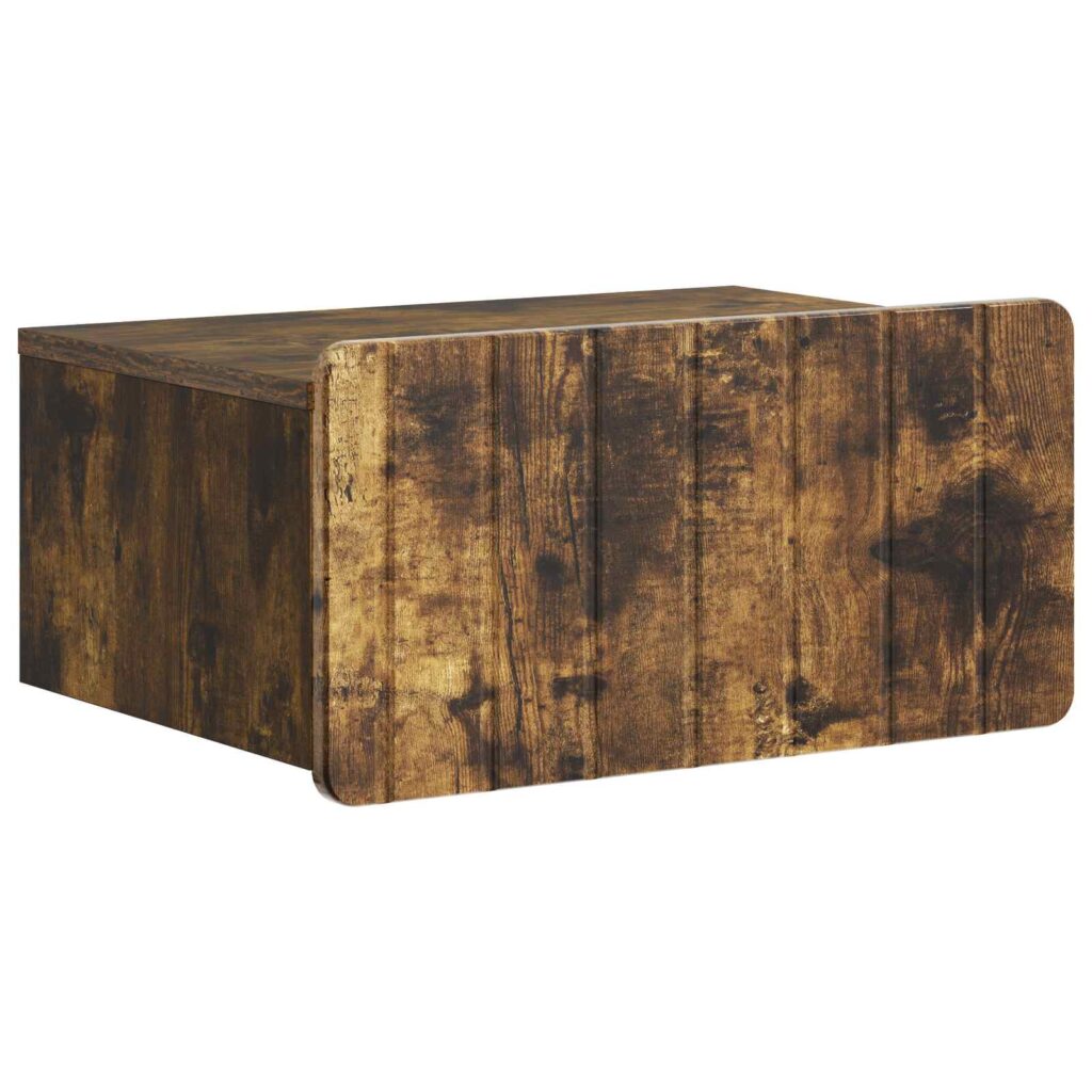 Seinälle Kiinnitettävä Yöpöytä Savutammi 49 x 34,5 x 24 cm