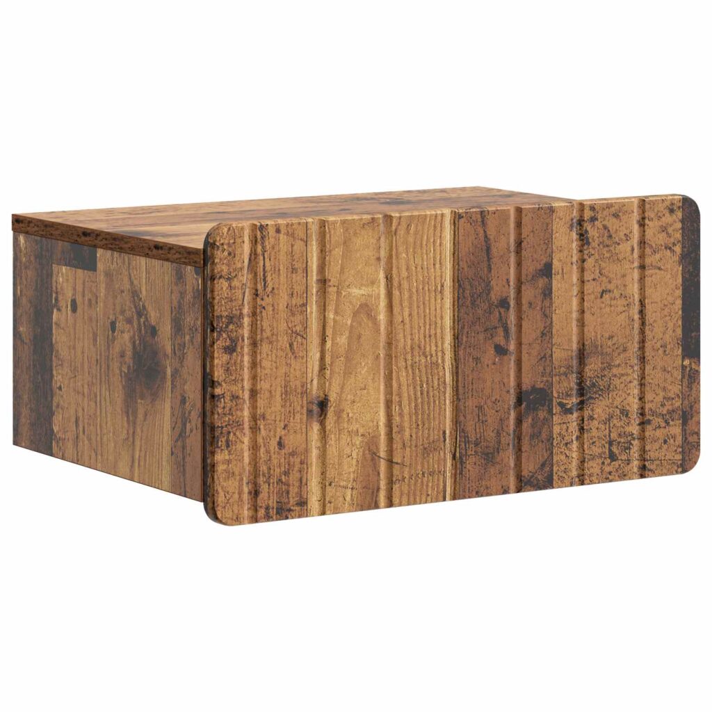 Seinälle Kiinnitettävä Yöpöytä Vanha puu 49 x 34,5 x 24 cm
