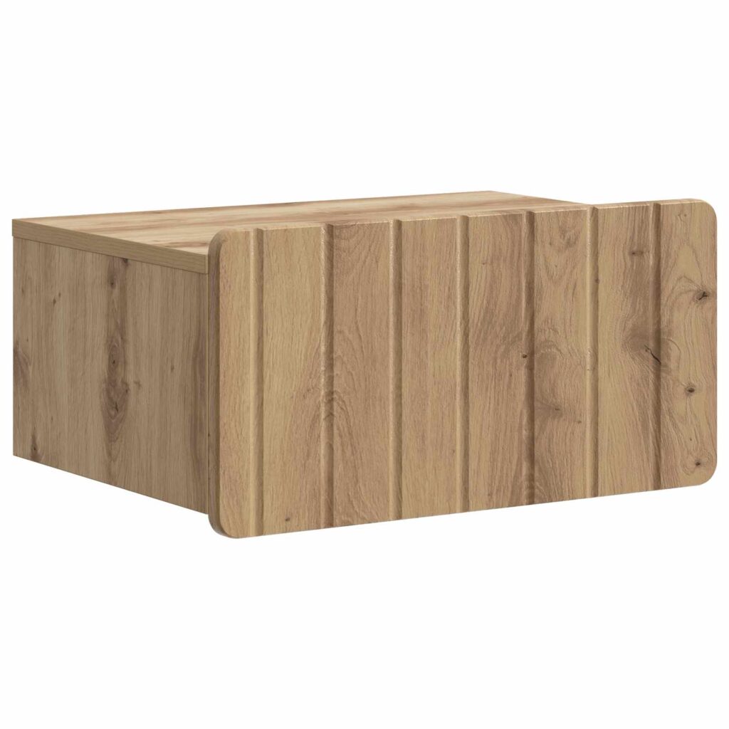 Seinälle Kiinnitettävä Yöpöytä Artisaanitammi 49 x 34,5 x 24 cm