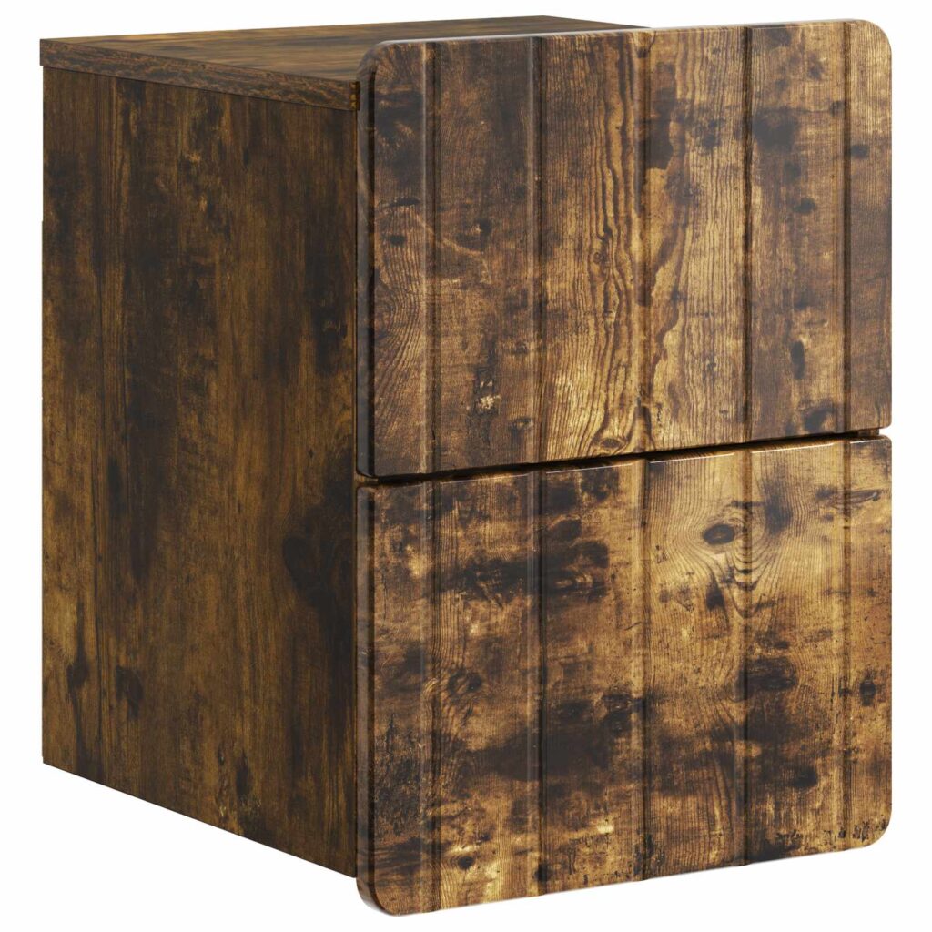 Seinälle Kiinnitettävä Yöpöytä Savutammi 33 x 34,5 x 43 cm