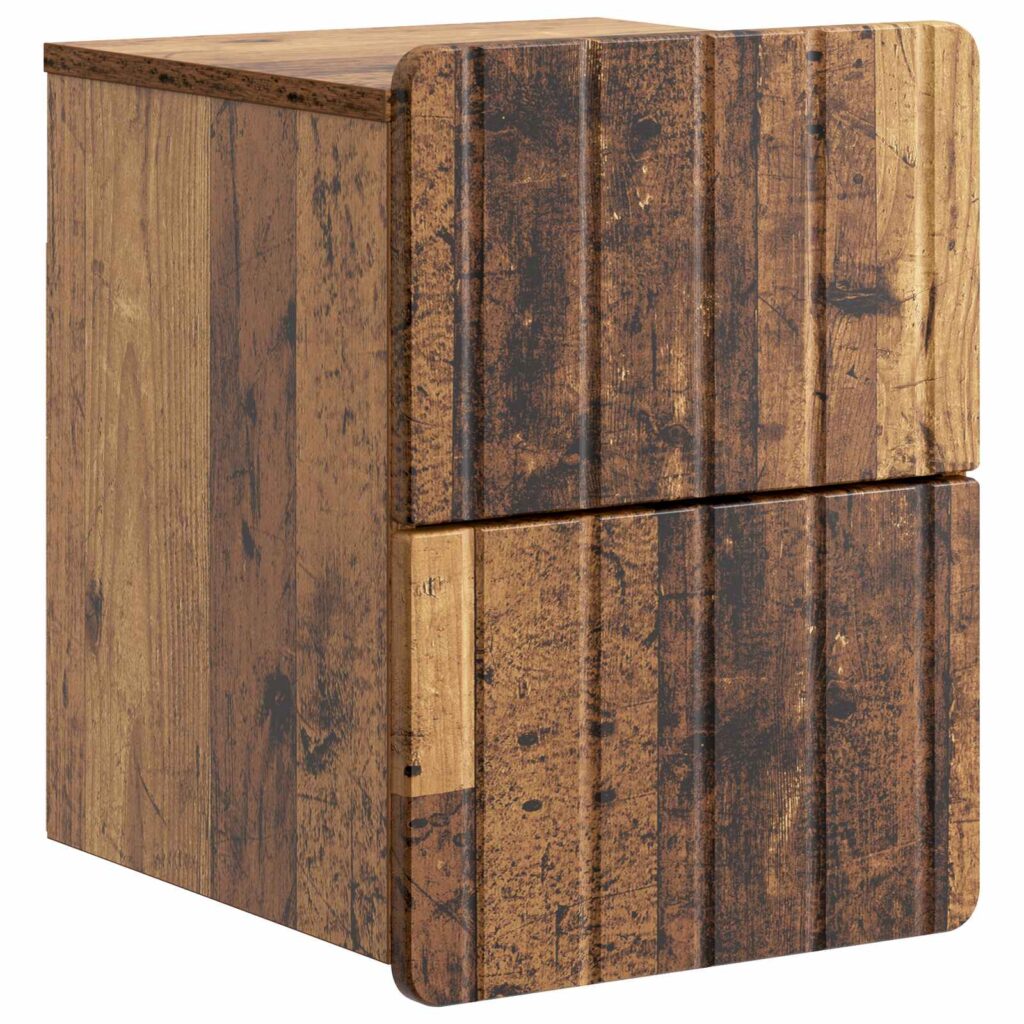 Seinälle Kiinnitettävä Yöpöytä Vanha puu 33 x 34,5 x 43 cm