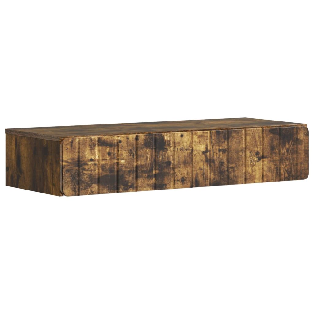 Seinälle Asennettava Sivupöytä Savutammi 87,5 x 34,5 x 17 cm