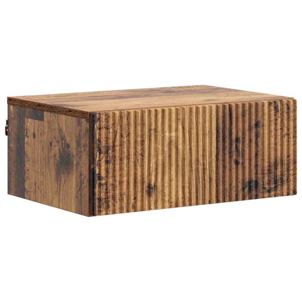 Seinälle Kiinnitettävä Yöpöytä Vanha puu 49 x 34,5 x 20 cm