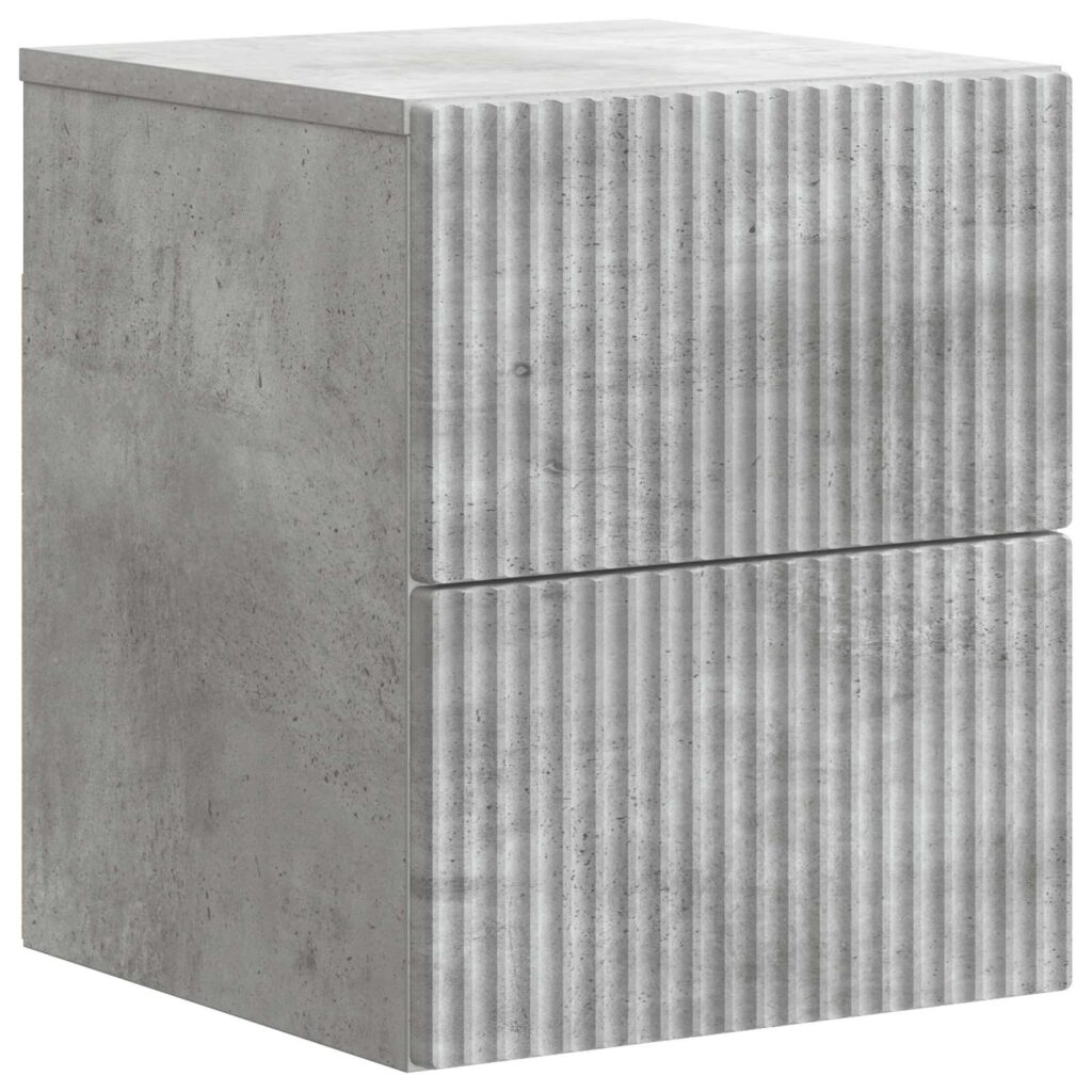 Seinälle Kiinnitettävä Yöpöytä Betoninharmaa 33 x 34,5 x 40 cm