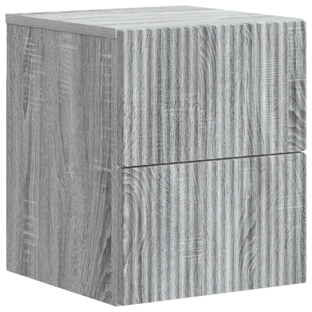 Seinälle Kiinnitettävä Yöpöytä Harmaa sonoma 33 x 34,5 x 40 cm