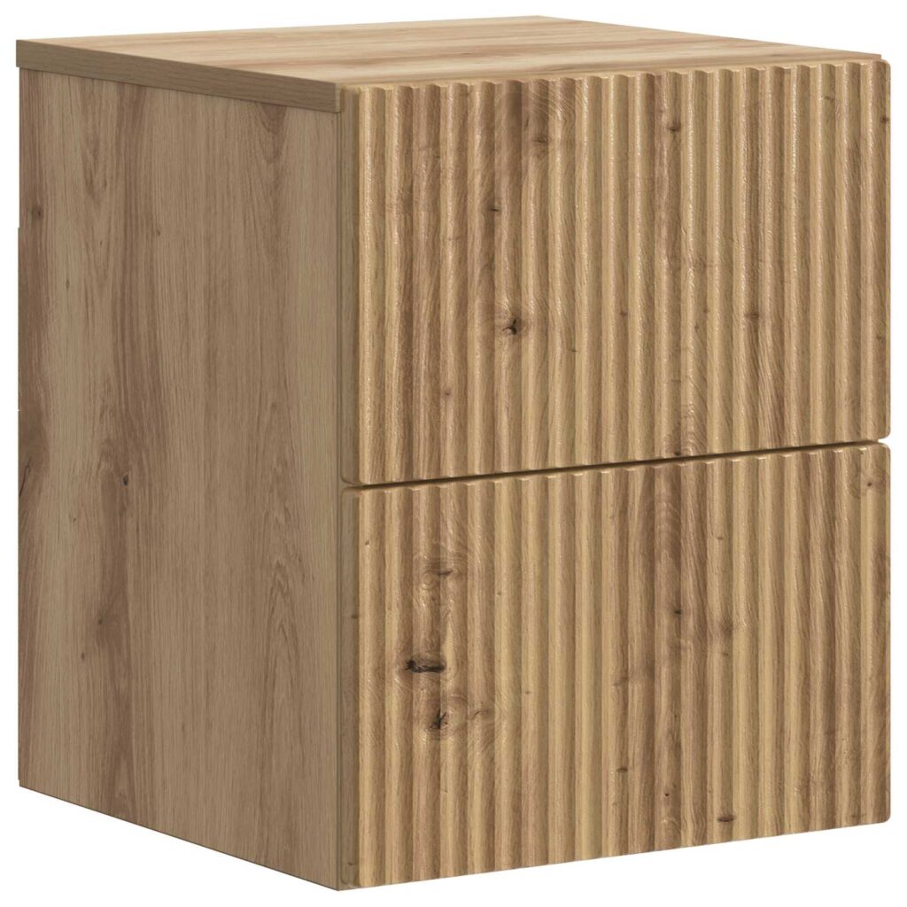 Seinälle Kiinnitettävä Yöpöytä Artisaanitammi 33 x 34,5 x 40 cm