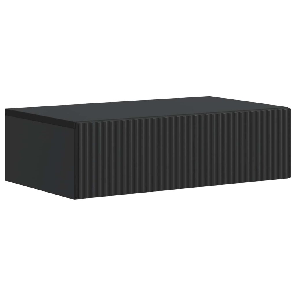 Seinälle Asennettava Sivupöytä Musta 59 x 34,5 x 17 cm