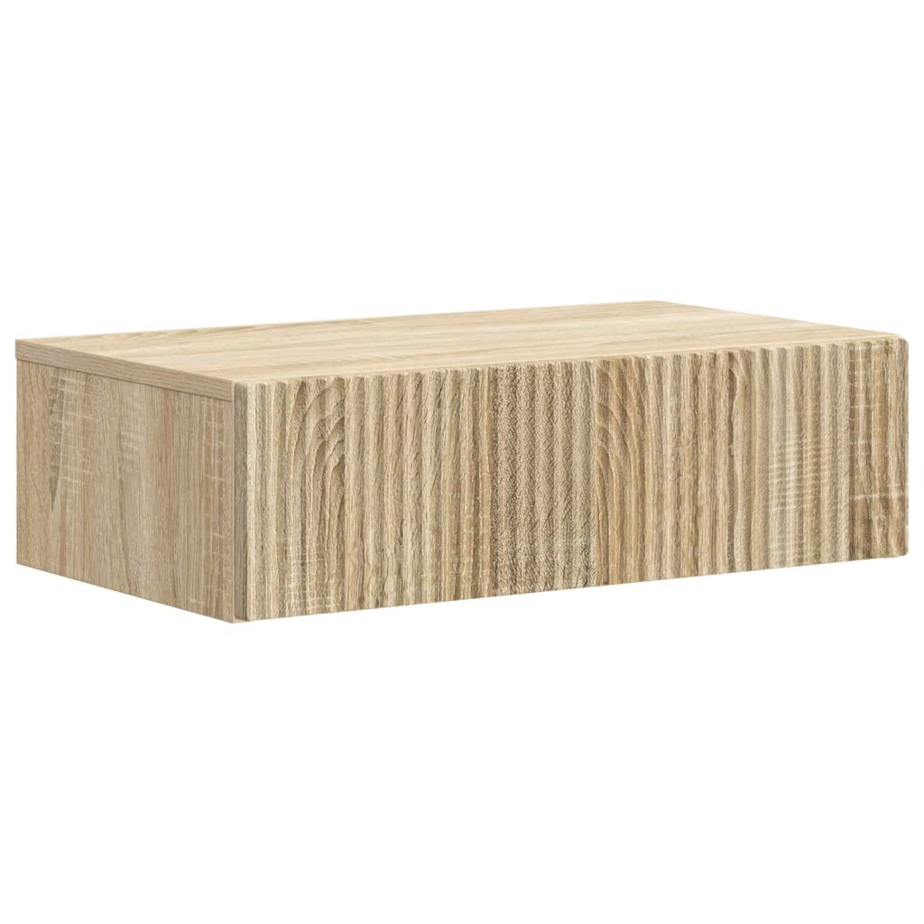 Seinälle Asennettava Sivupöytä Sonoma-tammi 59 x 34,5 x 17 cm