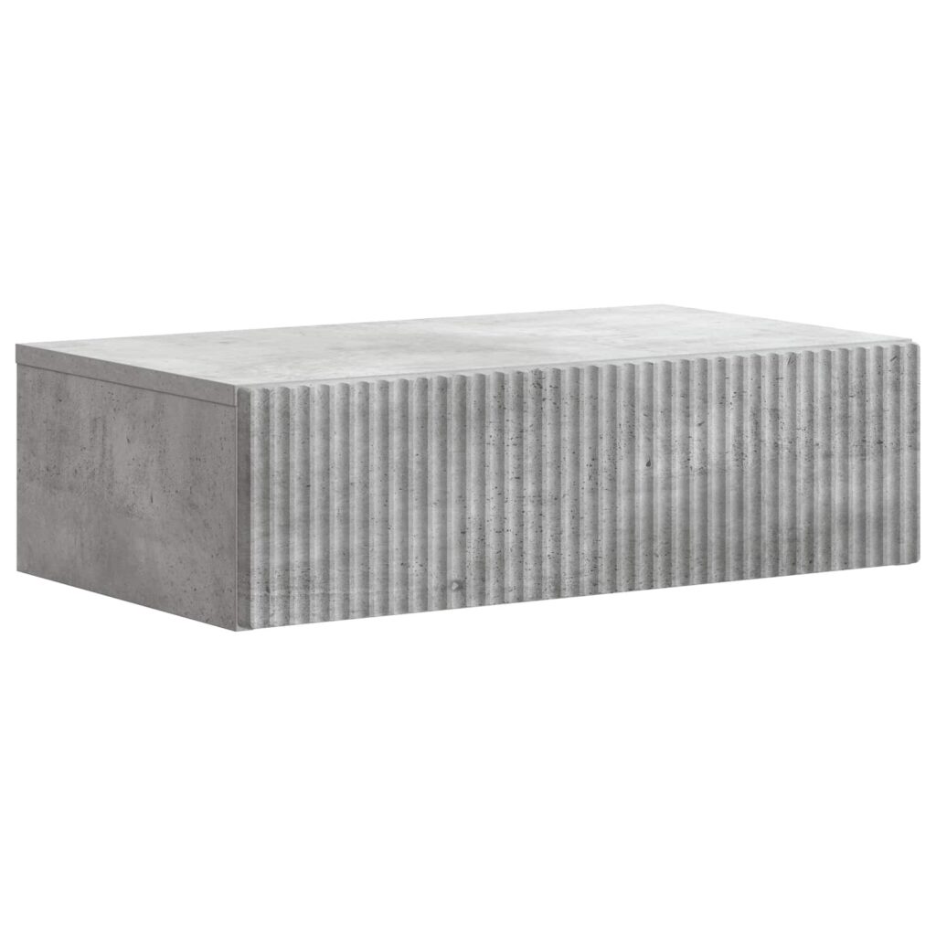 Seinälle Asennettava Sivupöytä Betoninharmaa 59 x 34,5 x 17 cm