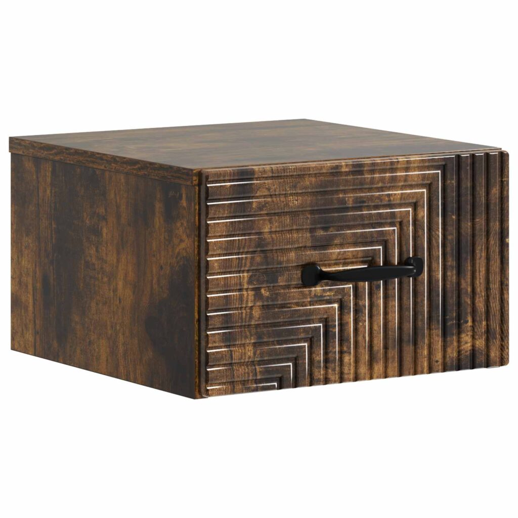 Seinälle Kiinnitettävä Yöpöytä Savutammi 34,5 x 33 x 20 cm