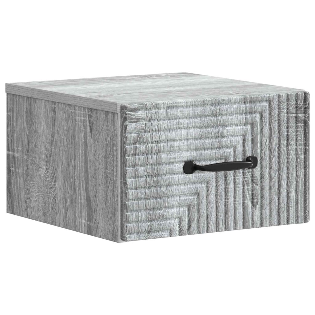 Seinälle Kiinnitettävä Yöpöytä Harmaa sonoma 34,5 x 33 x 20 cm