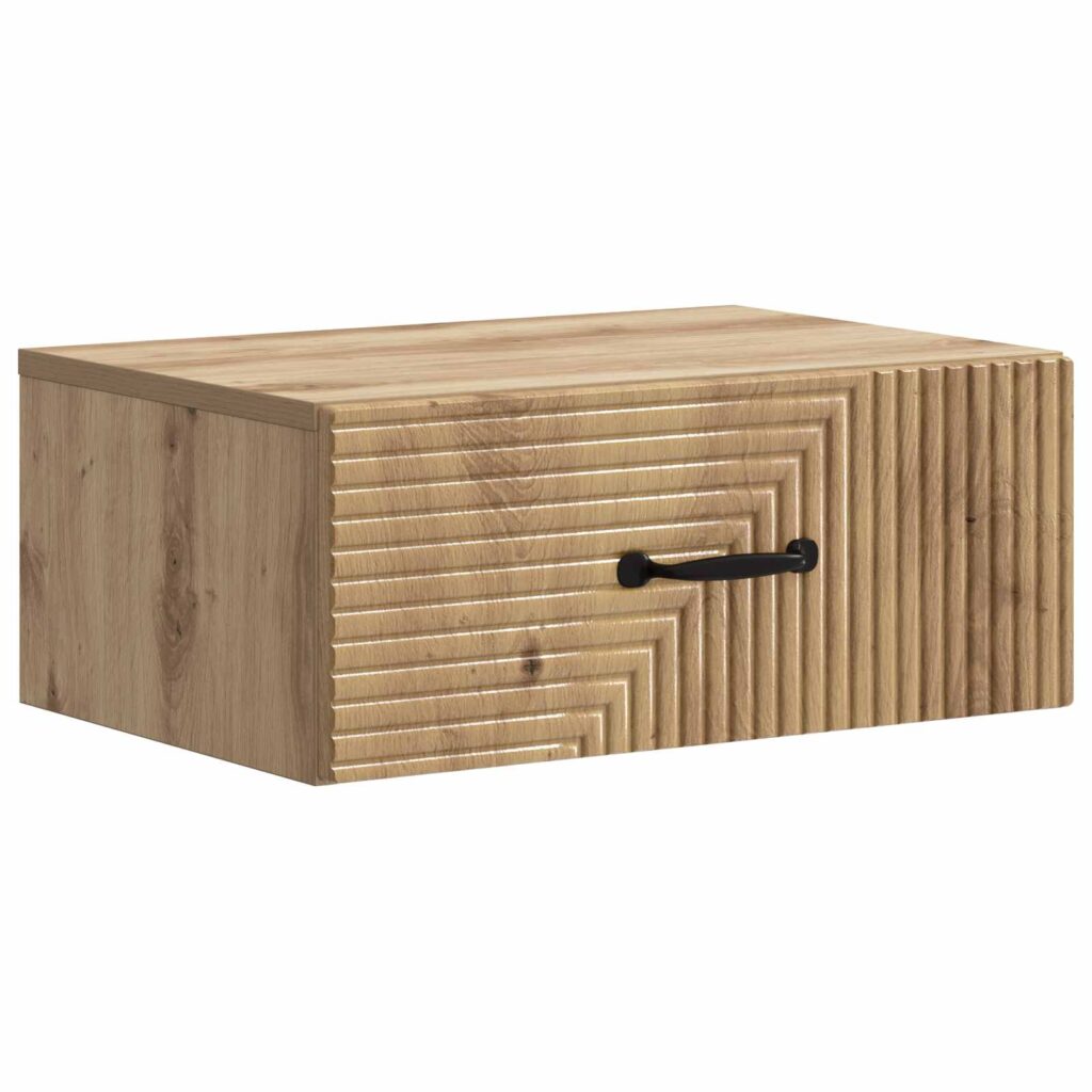 Seinälle Kiinnitettävä Yöpöytä Artisaanitammi 49 x 34,5 x 20 cm