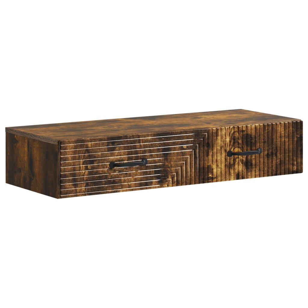 Seinälle Asennettava Sivupöytä Savutammi 87,5 x 34,5 x 17 cm