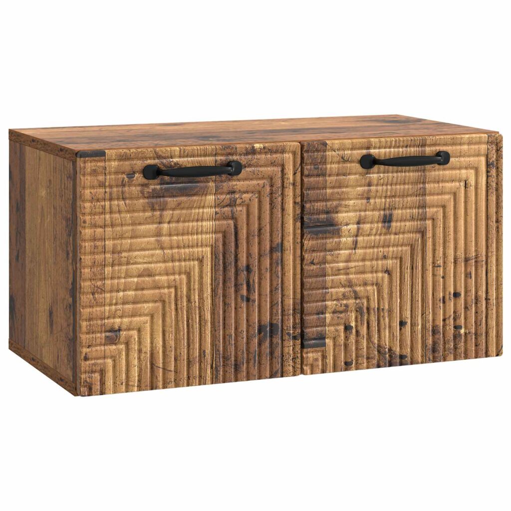 Seinälle asennettava TV-kaappi Vanha puu 59,5 x 31 x 30 cm